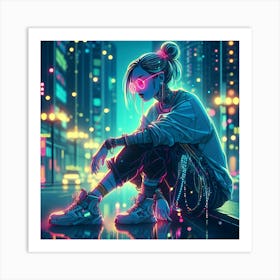 Neon Girl Art Print