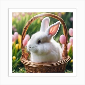 Easter Bunny In Basket 11 Art Print