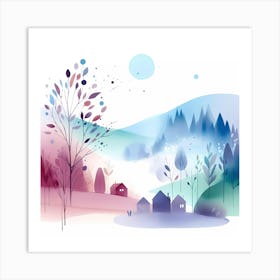 Watercolor Landscape 19 Art Print