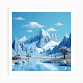 Firefly An Illustration Of A Beautiful Majestic Cinematic Tranquil Mountain Landscape In Neutral Col 2023 11 23t000554 Art Print