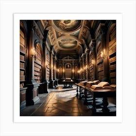 Library In Paris Art Print