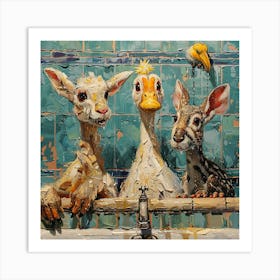 Ducks In The Bath 1 Art Print