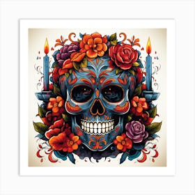 Day Of The Dead Skull 14 Art Print