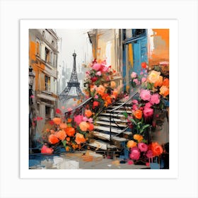 Paris Flowers Art Print