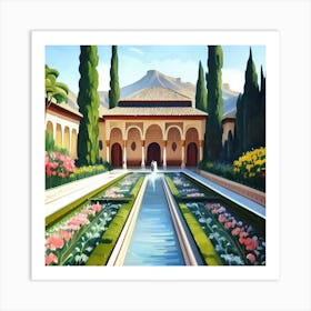 Gardens Of Alhambra 1 Spain Vintage Botanical A(2) Art Print