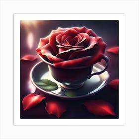 Blossom Rose In A Cup Art Print