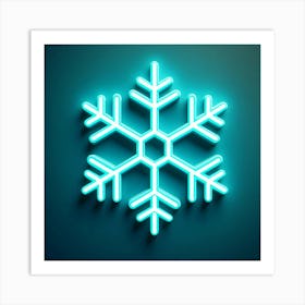 Snowflake Neon Sign 1 Art Print