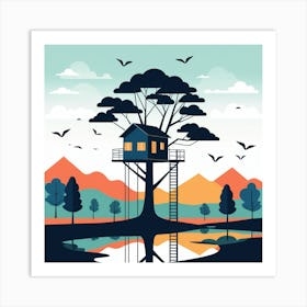 Tree House 4 Art Print