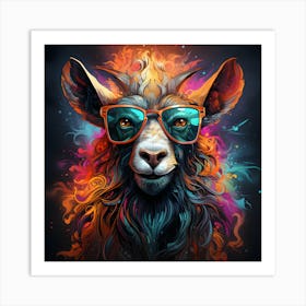 Goat With Glasses Art Print