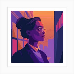 Woman In Glasses 1 Art Print