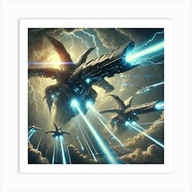 Skyward Destroyers Energy Beam Cannons Art Print