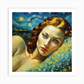 Starry Night ugg Art Print