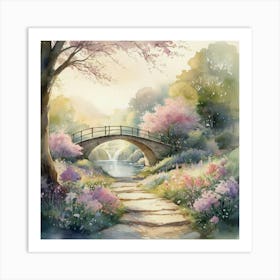 Bridge In The Spring Art Print