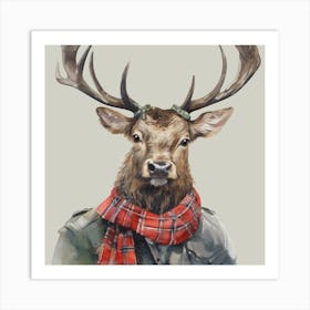 Watercolour Highland Cow Fergus Art Print