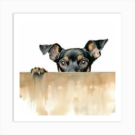 Dog Peeking Over The Fence 9 Art Print