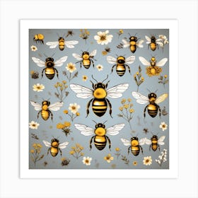 Bees Art Print