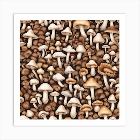 Mushroom Background Art Print