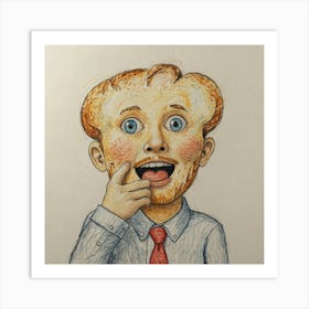 Man With His Mouth Open Art Print