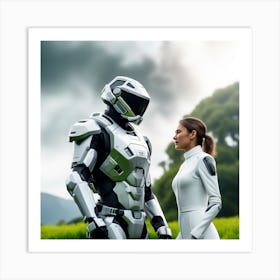 Man And A Woman In Space 1 Art Print