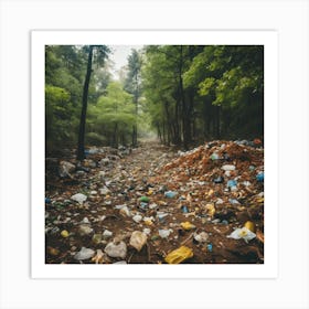 Trash In The Forest 4 Art Print