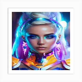 Futuristic Girl Art Print