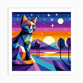 Nimbus Low Poly Cat 1 Art Print