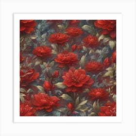 A Magical Red Flowers Art Print