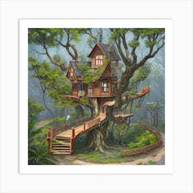 A stunning tree house that is distinctive in its architecture 2 Art Print