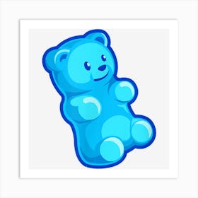 Blue Gummy Bear Art Print