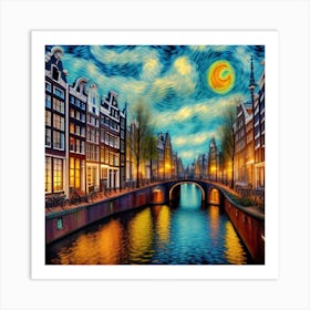 Amsterdam At Night Art Print