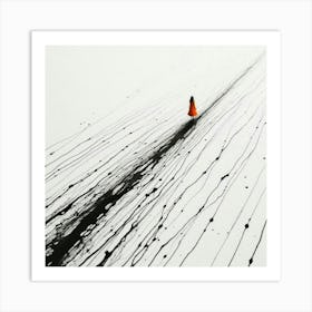 Woman Walking In The Snow Poster