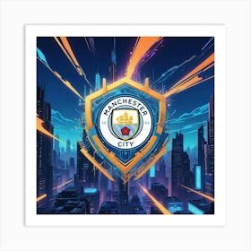 Manchester City F.C. Logo Wall Art 6 Art Print