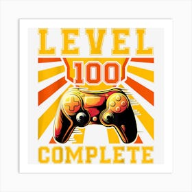 Gamer Gamer Controller 100th Birthday Level 100 Art Print