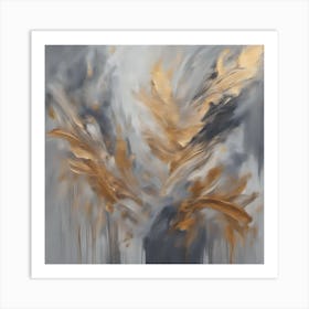 Abstract Gold Leaf Painting Art Print