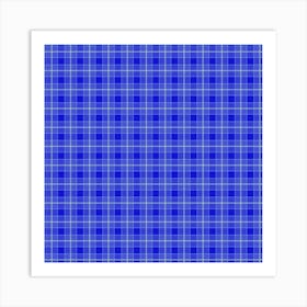 Blue Plaid Fabric Art Print