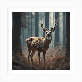 Deer In The Forest 211 Art Print