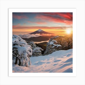 Sunrise Over Mount Fuji Art Print