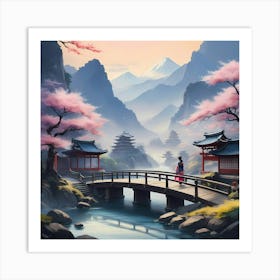 Asian Landscape Painting Art Print