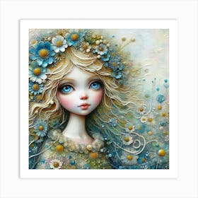 Girl With Blue Eyes 12 Art Print