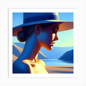 Portrait Of A Woman In A Hat 9 Art Print