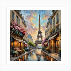 Paris At Dusk 1 Art Print