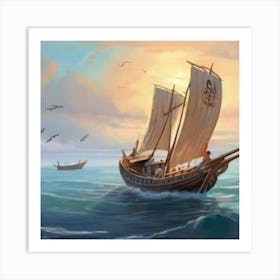 Of A Sailing Ship Art Print