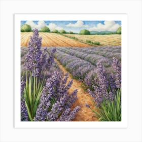 Lavender Field 1 Art Print