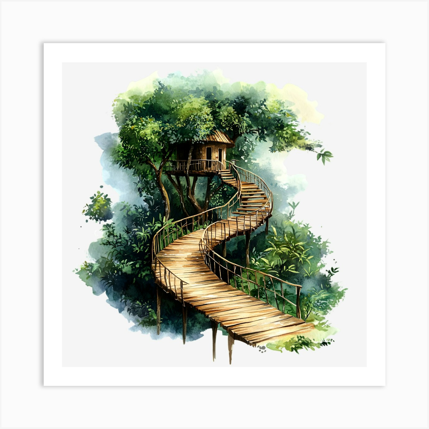 Treehouse 1 Art Print by Aloke Design