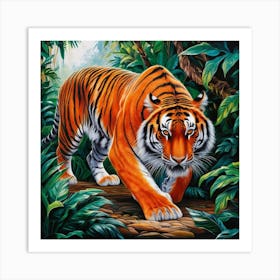 Tiger In The Jungle 1 Art Print