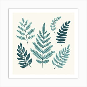 Leafs of Fern, Vector art 5 Art Print