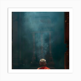 Buddhist Monk Praying 1 Art Print