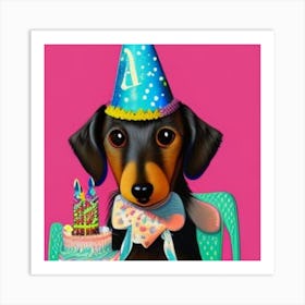 Birthday Dachshund2 Art Print