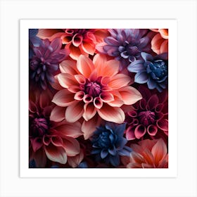 Abstract Flower Background Art Print