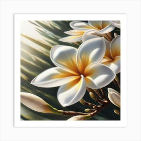 White Plumeria Art Print